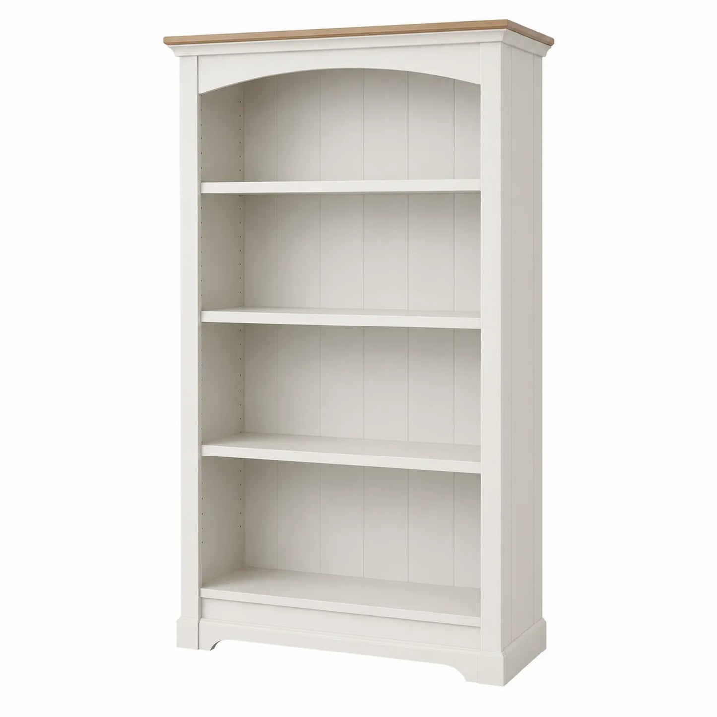 Estantería de Madera Blanca con Detalles en Roble 180x90x30 cm