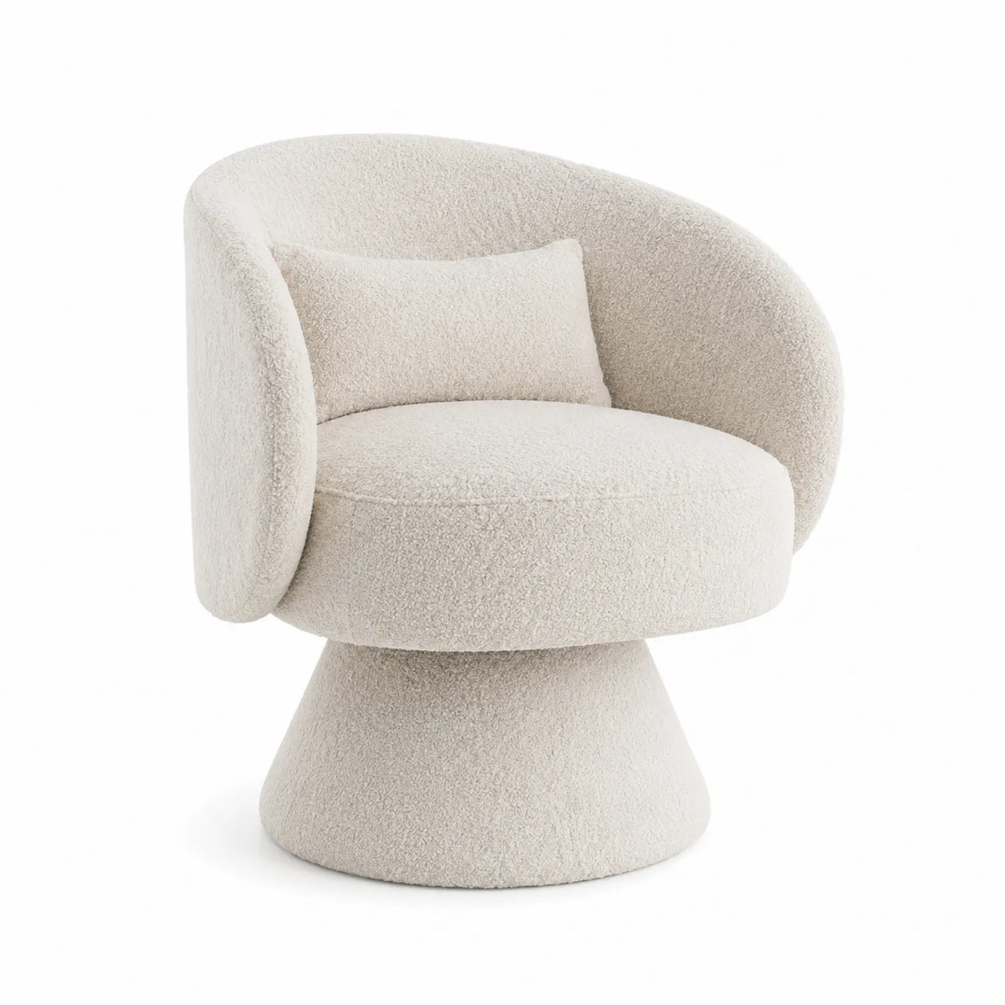 Silla de salón de tejido bouclé beige 80cm x 70cm x 70cm