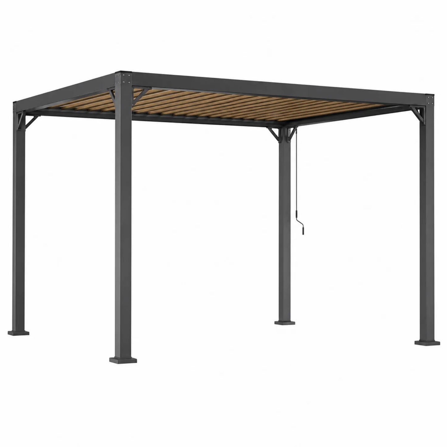 Pérgola de metal gris 300x300x250 cm