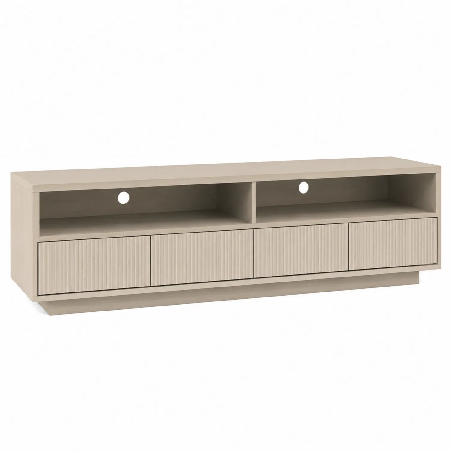 Mueble para TV de madera compuesta con cajones beige