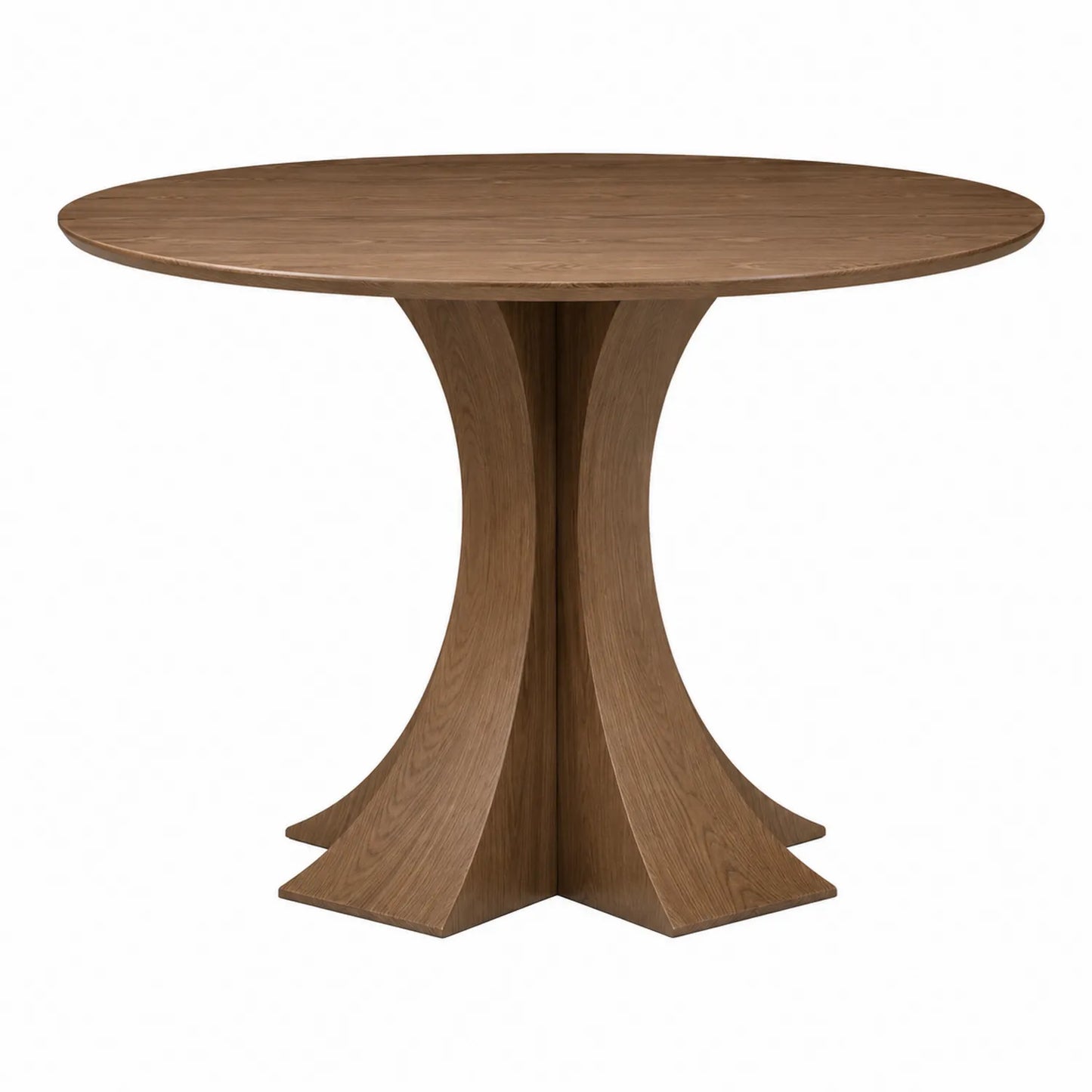 Mesa de comedor redonda de roble marrón 120 cm