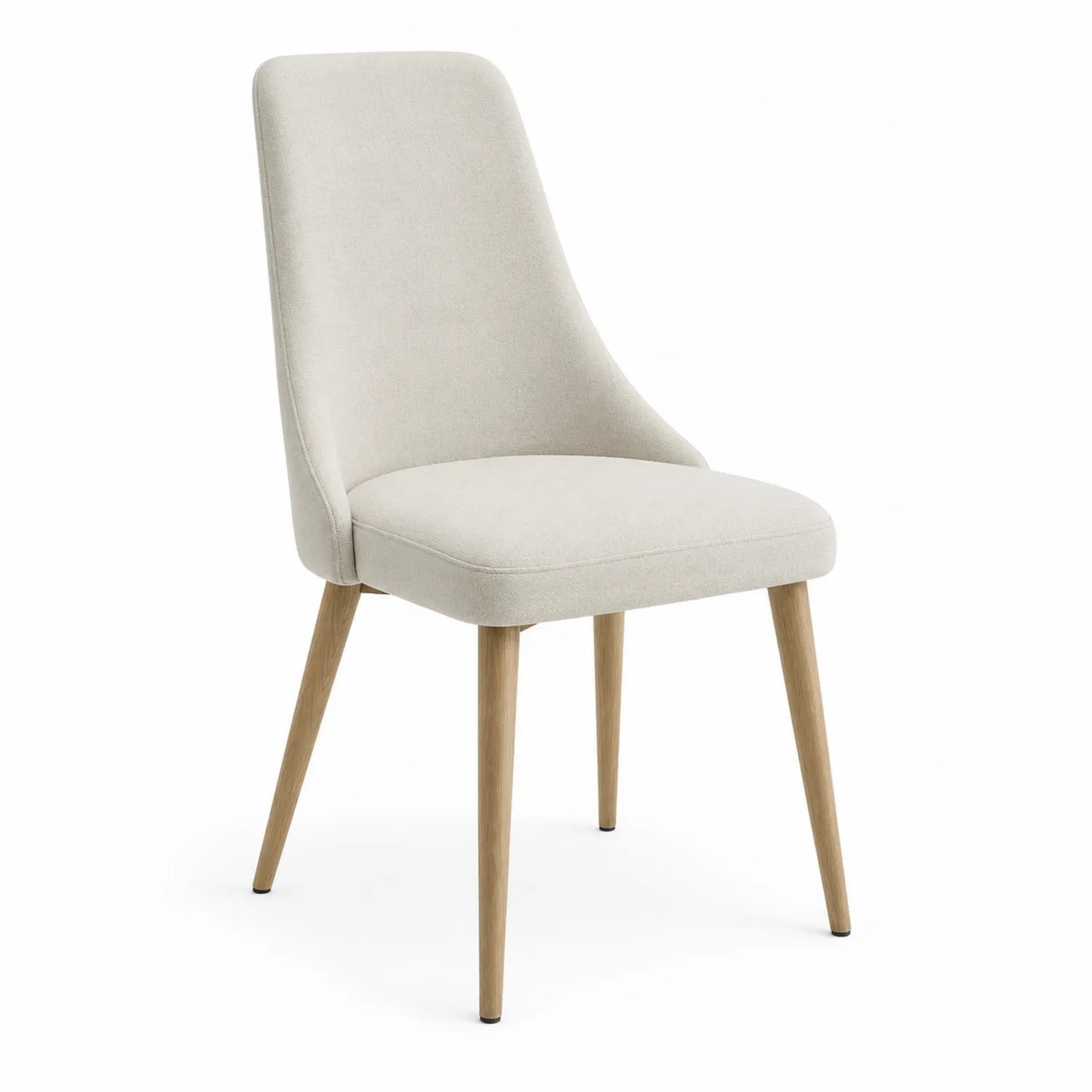 Silla de comedor de tela con patas de madera