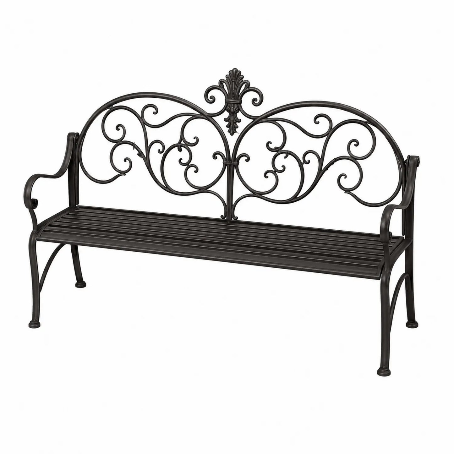 Banco de hierro forjado negro 128 cm
