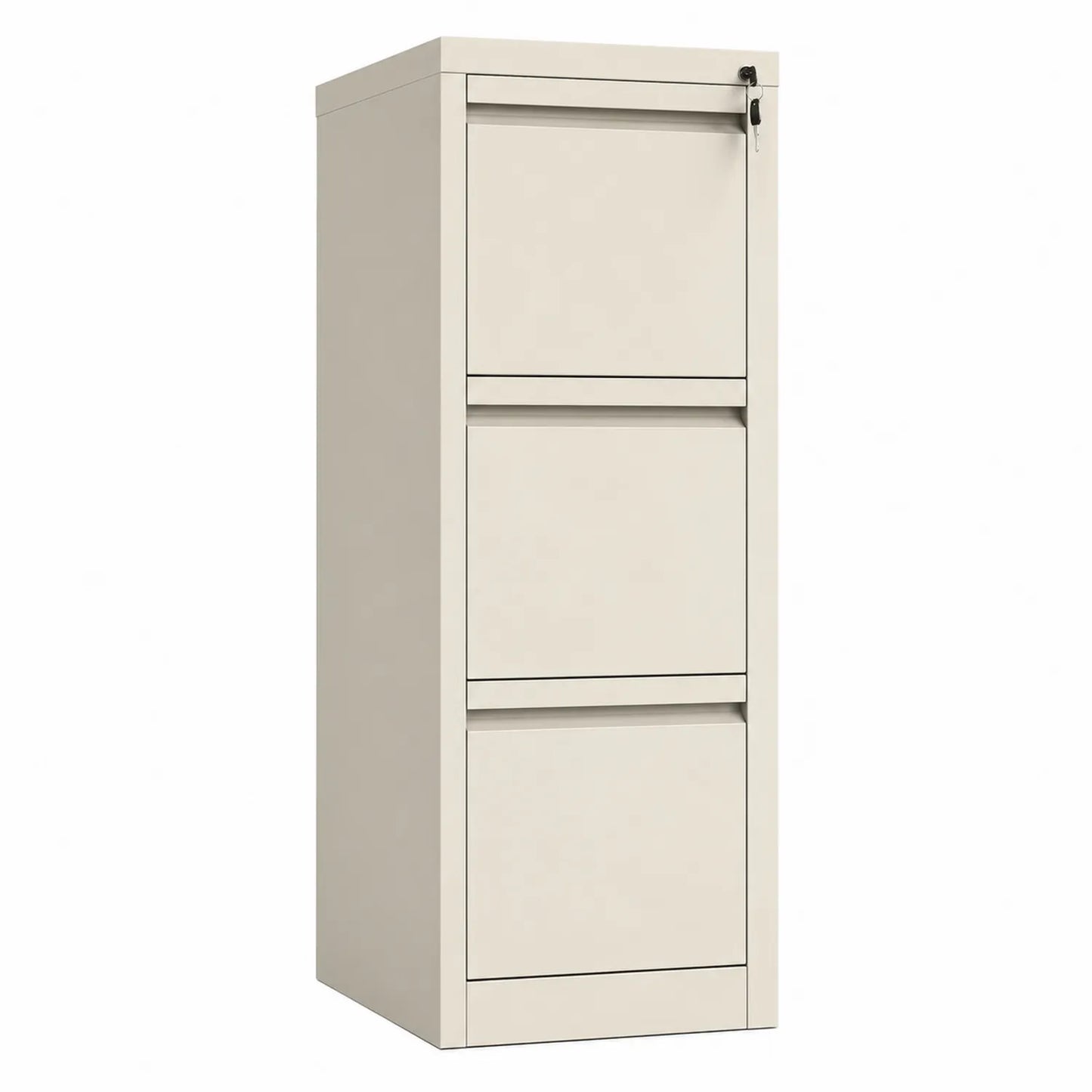 Archivador de metal con cerradura de 3 cajones Beige
