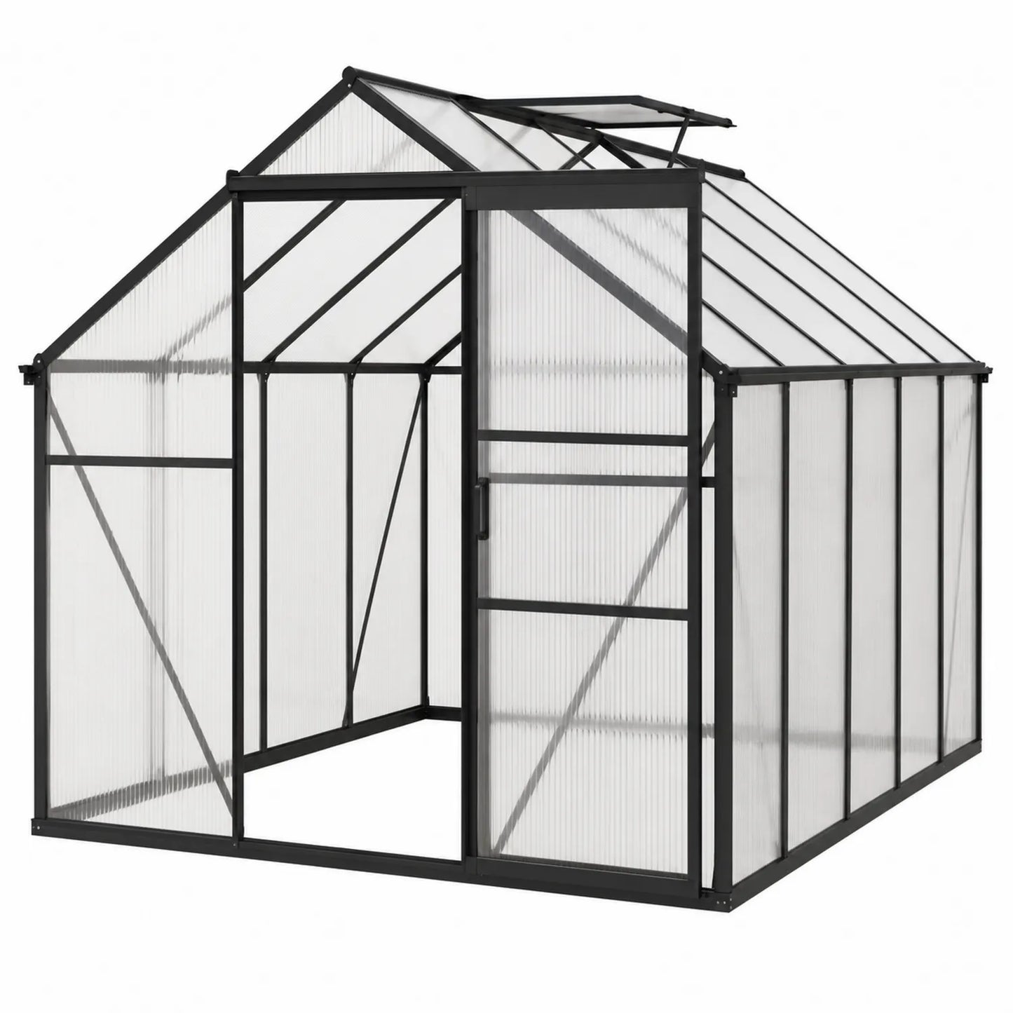 Invernadero de aluminio y policarbonato 250x190x195 cm
