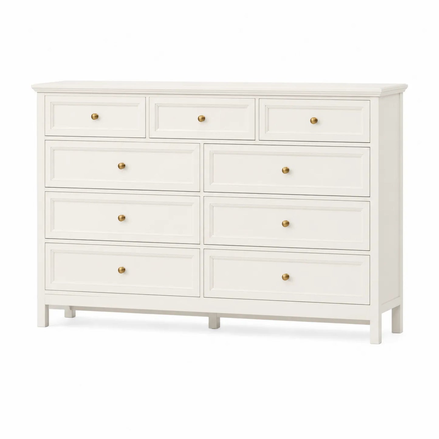 Cómoda de Madera de 8 Cajones Blanca