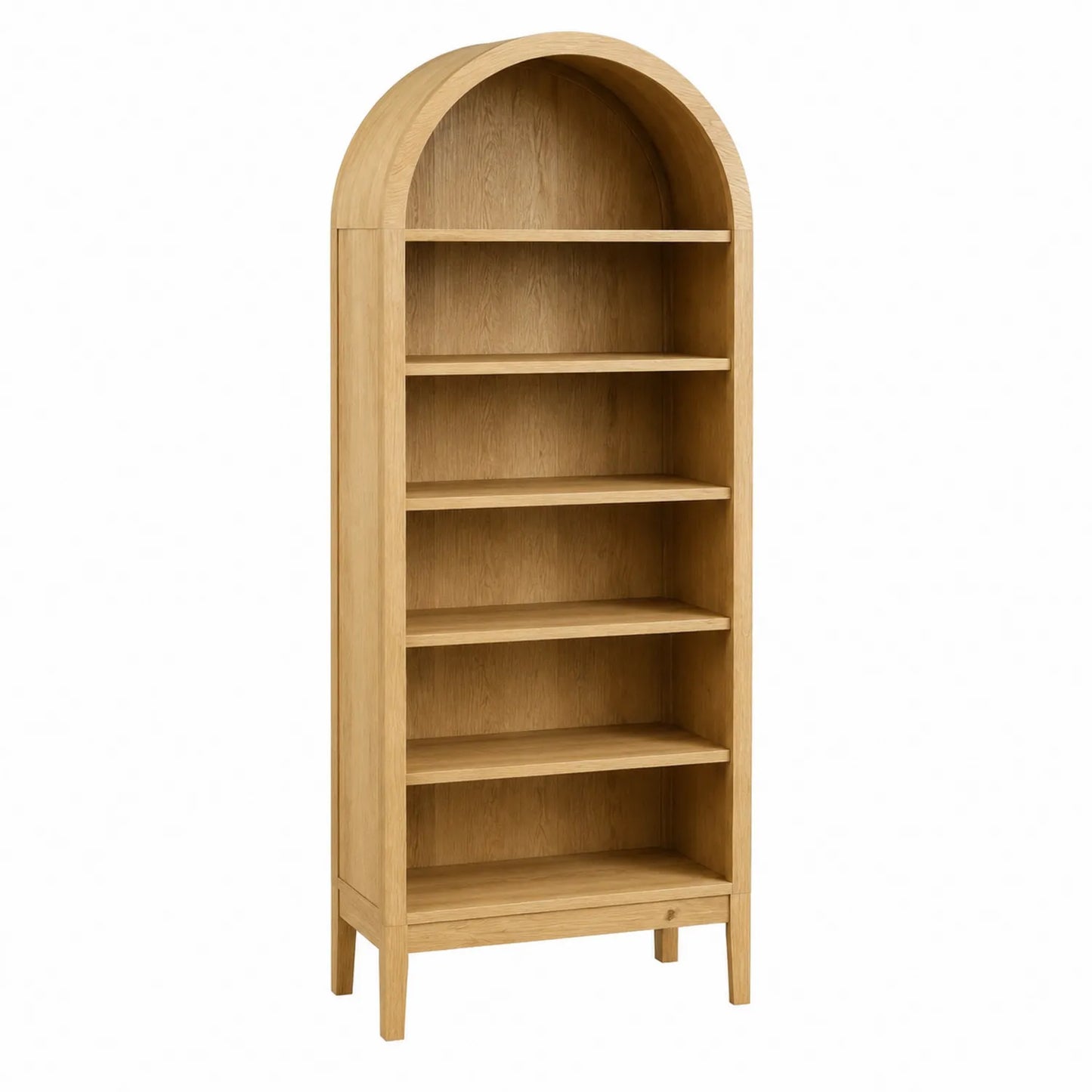 Estantería de Madera de Roble en Color Natural con Forma de Arco 200x80x30 cm