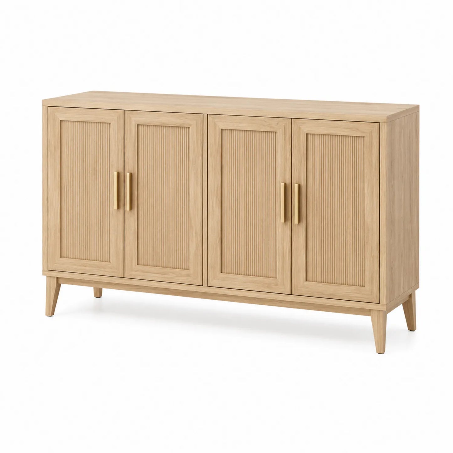 Aparador de madera de 4 puertas color roble