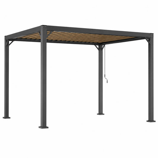Pérgola de metal gris 300x300x250 cm