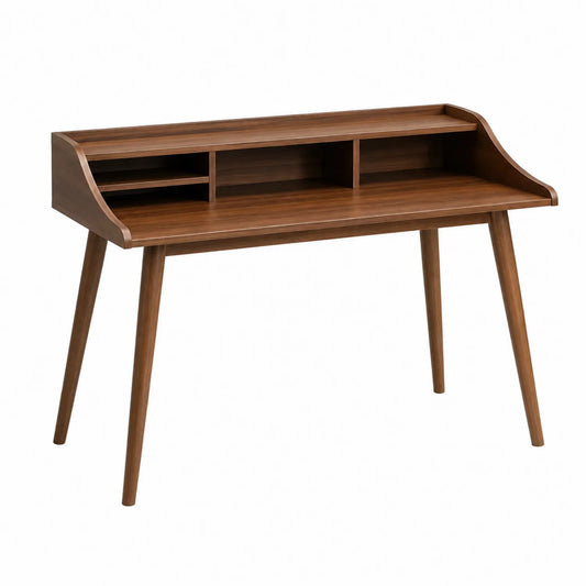 Escritorio de Madera Maciza con Estantes Marrón 120x60x78 cm