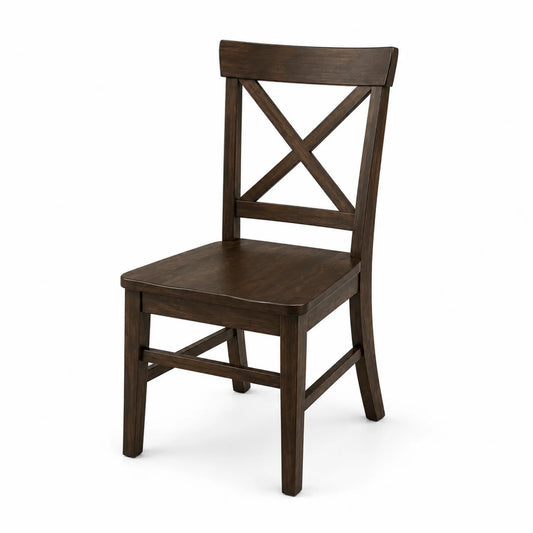 Silla de comedor de madera maciza marrón oscuro 45x50x85 cm