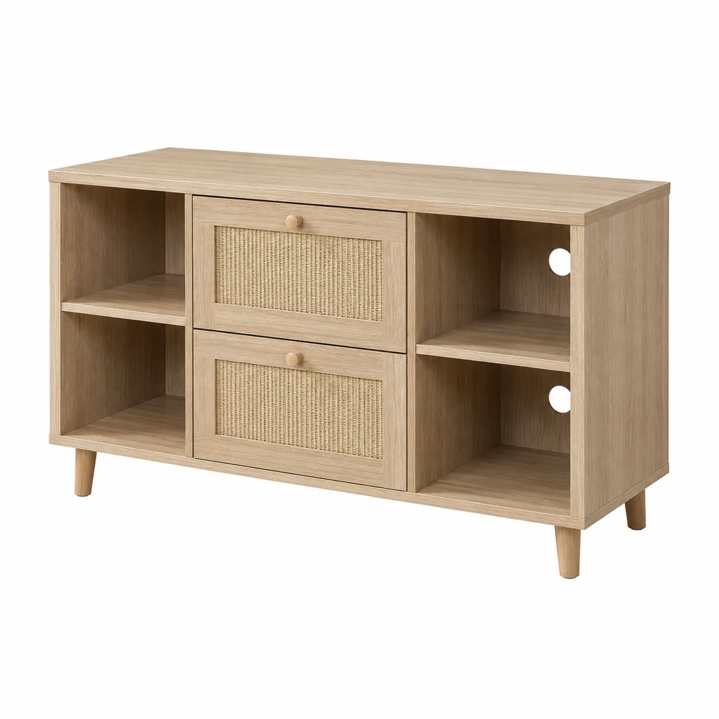 Mueble de TV de MDF y Ratán 120x40x75 cm