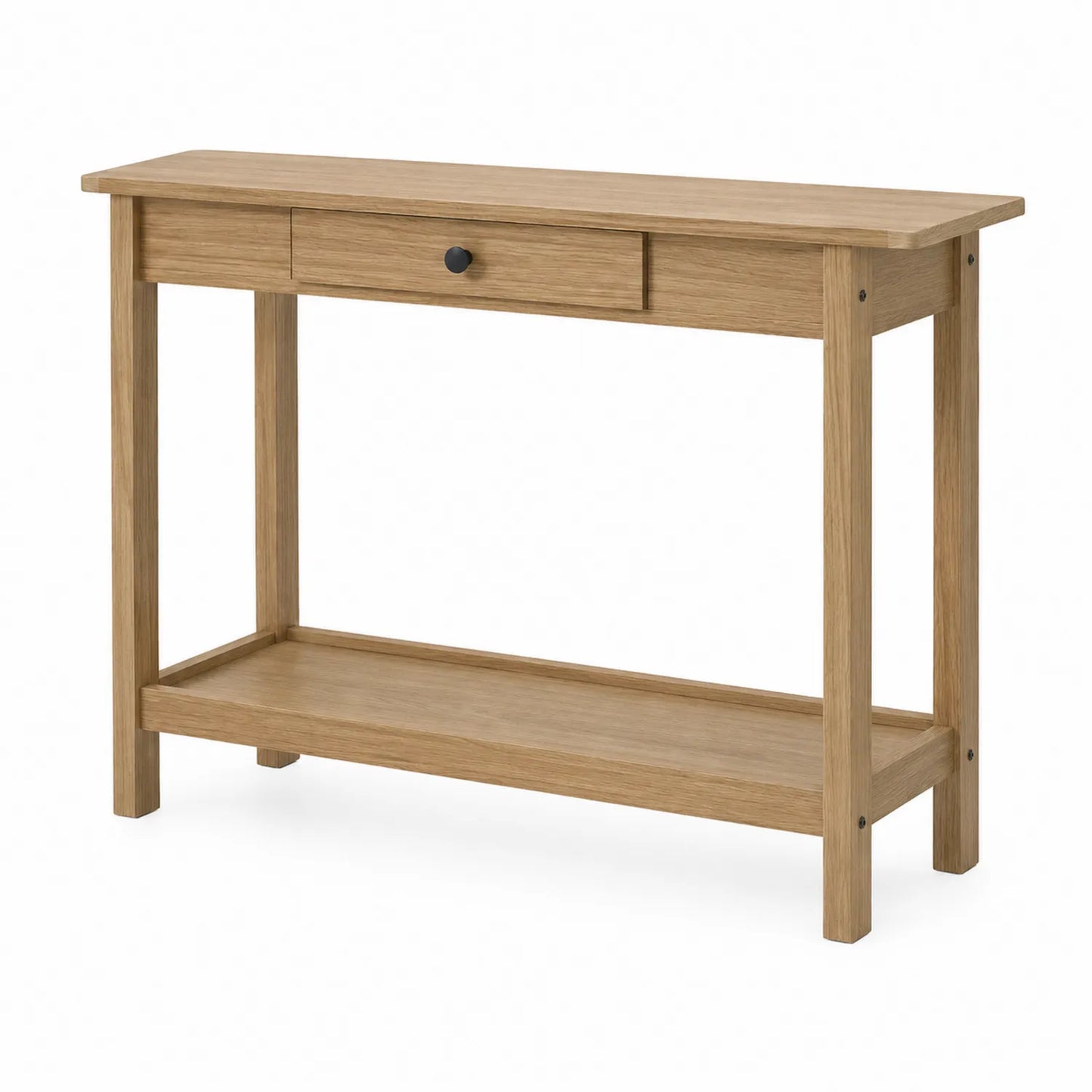 Mesa consola de madera de roble con cajón 120x35x75 cm