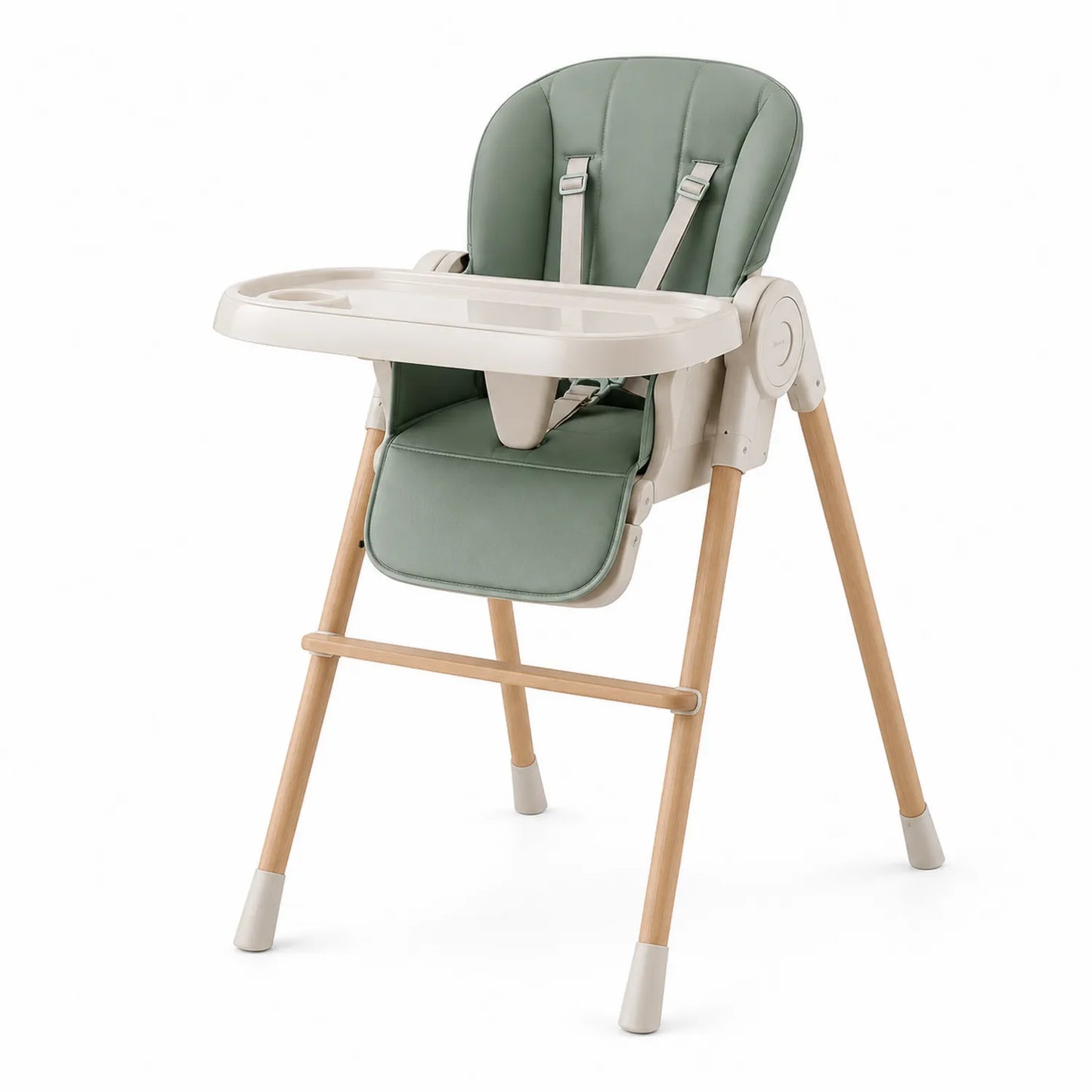 Trona de madera y plástico color Verde 90cm