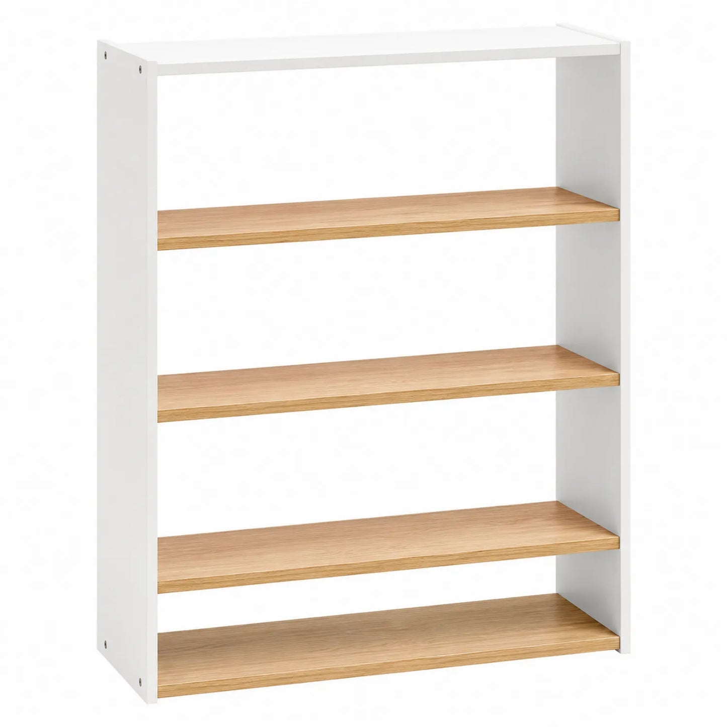 Estantería de MDF con Chapa de Roble 4 Estantes Blanco/Roble