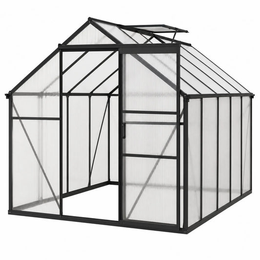 Invernadero de aluminio y policarbonato 250x190x195 cm