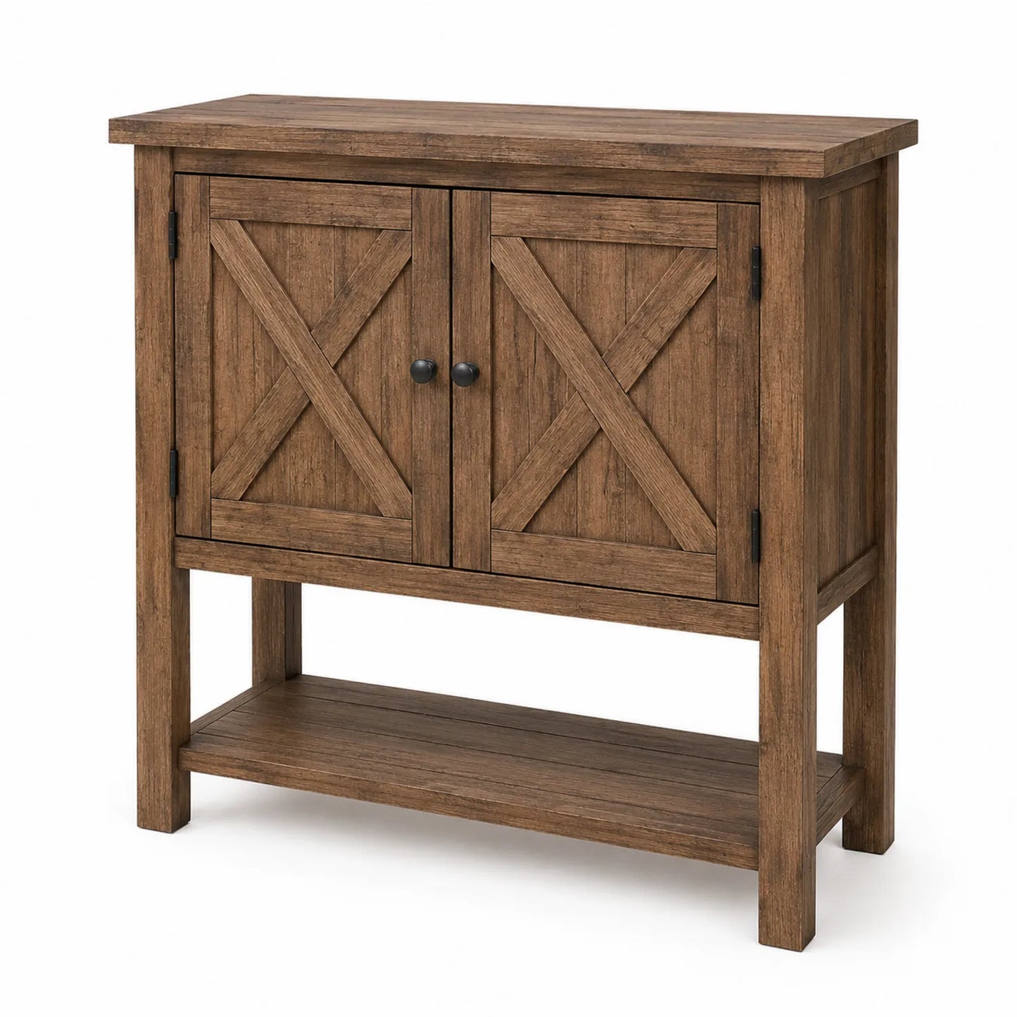 Aparador de madera maciza marrón 80x35x90cm