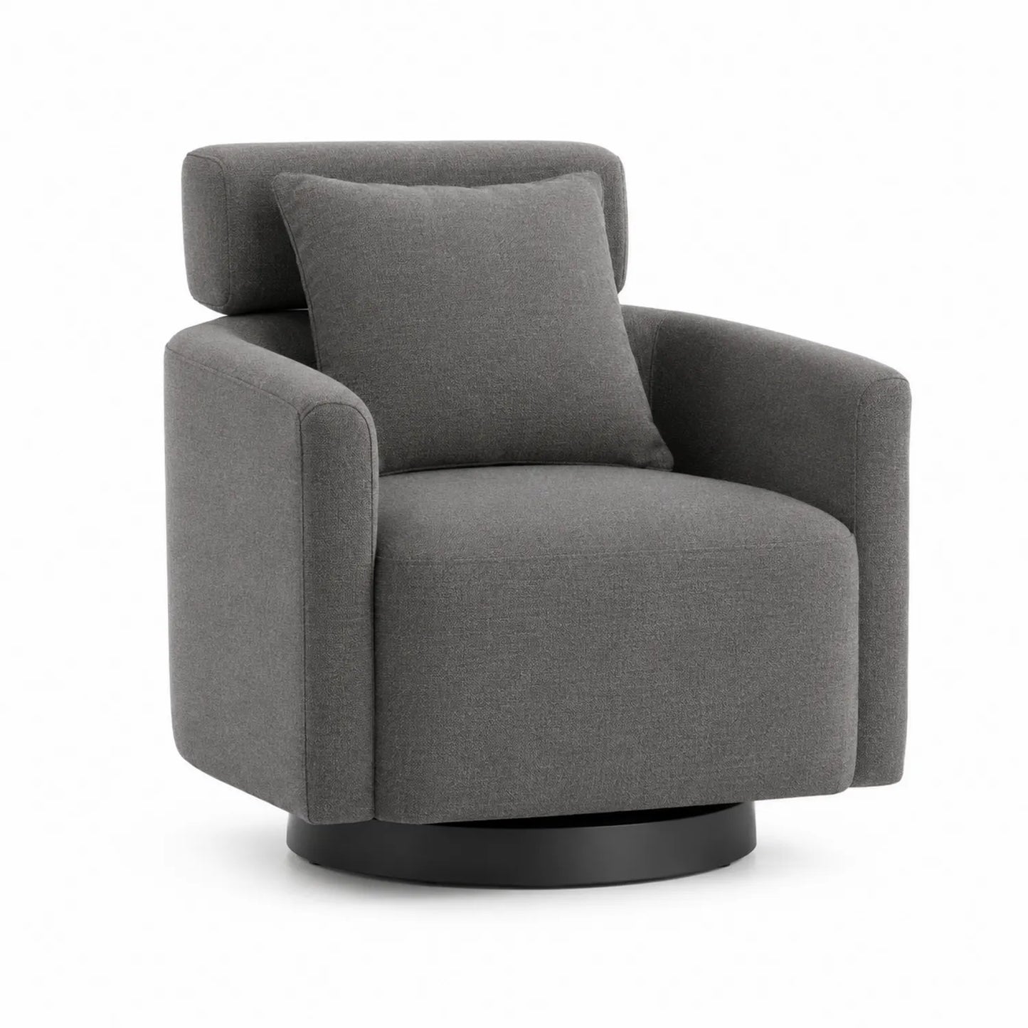 Sillón giratorio de tela con base redonda