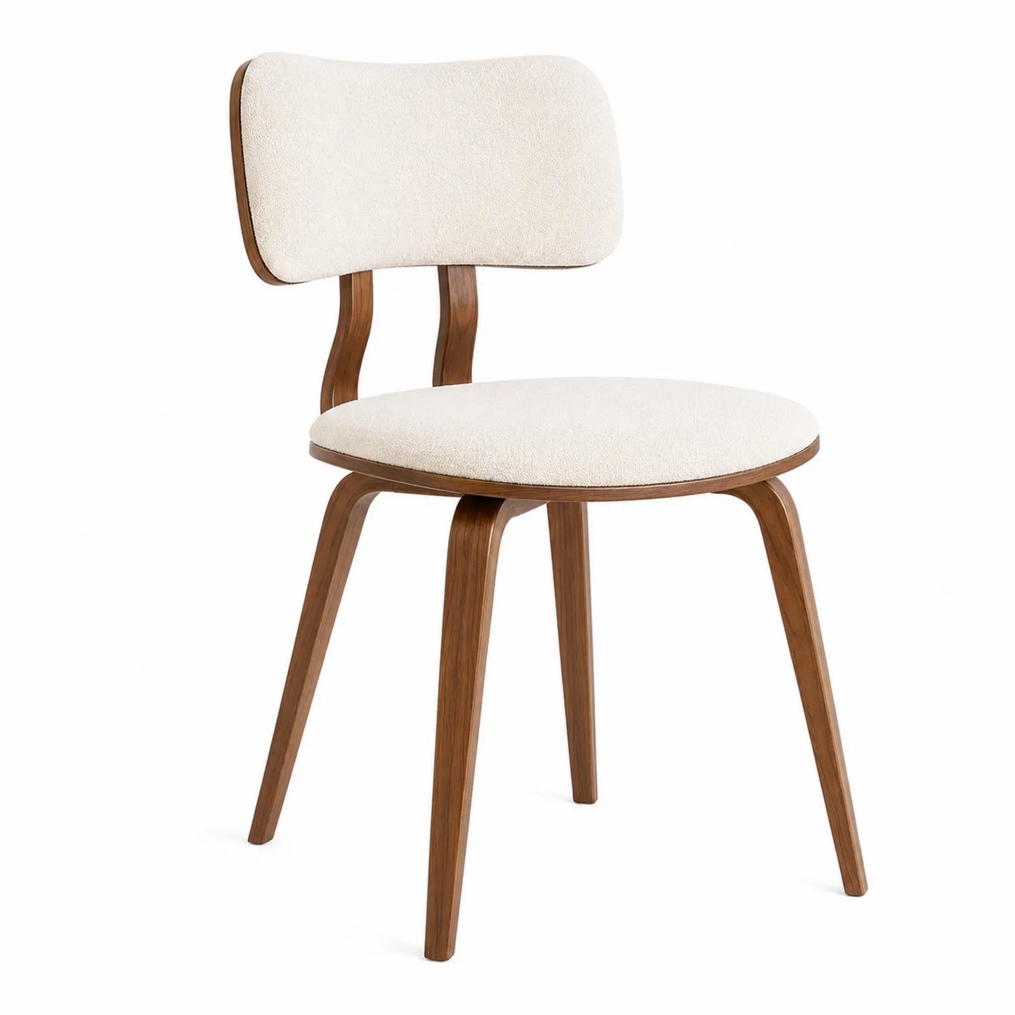 Silla de madera contrachapada y tela beige