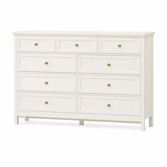 Cómoda de Madera de 8 Cajones Blanca