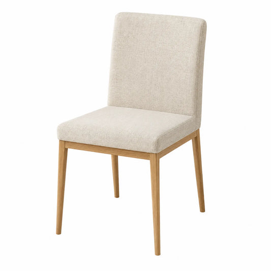 Silla de comedor con tela de poliéster y patas de roble 82x45x53 cm
